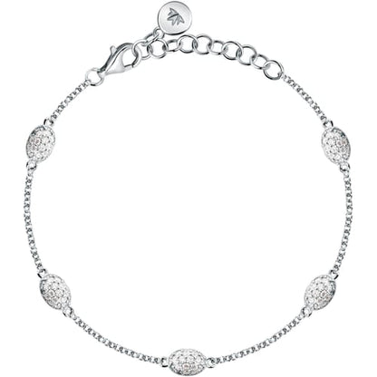 Morellato Damenarmband aus silbernem Stahl mit Kugeln und goldenem Schmetterlingsanhänger _SAUN35 
