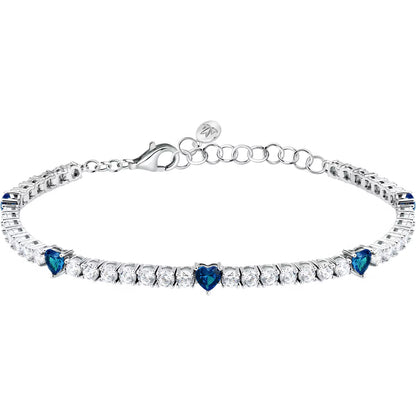 Morellato Damenarmband aus silbernem Stahl mit Kugeln und goldenem Schmetterlingsanhänger _SAUN35 