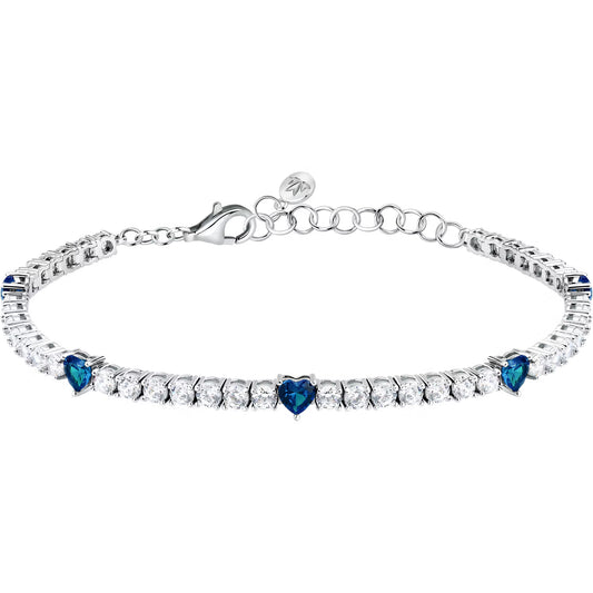 Bracciale Morellato Tesori Donna Acciaio Tennis Cuori Blue _SAIW234