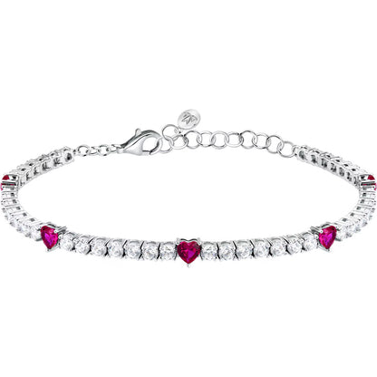 Morellato Damenarmband aus silbernem Stahl mit Kugeln und goldenem Schmetterlingsanhänger _SAUN35 