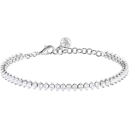 Morellato Damenarmband aus silbernem Stahl mit Kugeln und goldenem Schmetterlingsanhänger _SAUN35 