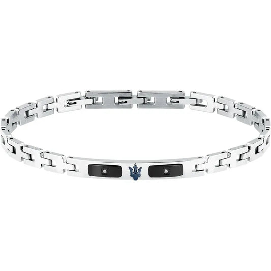 Bracciale Maserati Uomo Acciaio PVD Nera e Diamanti _JM125ATY24