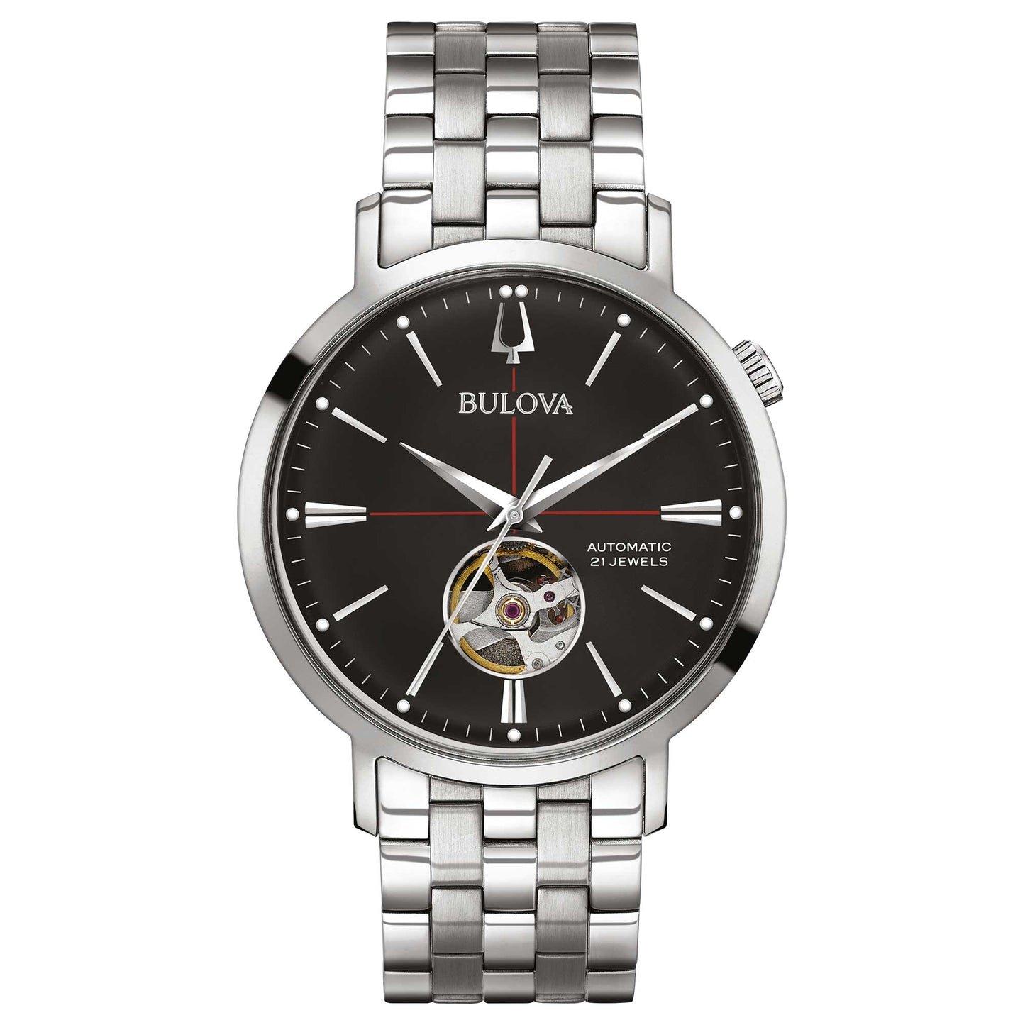 Bulova Herrenuhr Stahl Automatik Sutton Grau 96A119 