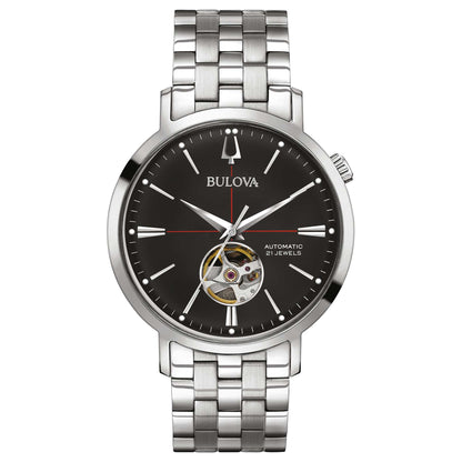 Bulova Herrenuhr Stahl Automatik Sutton Grau 96A119 