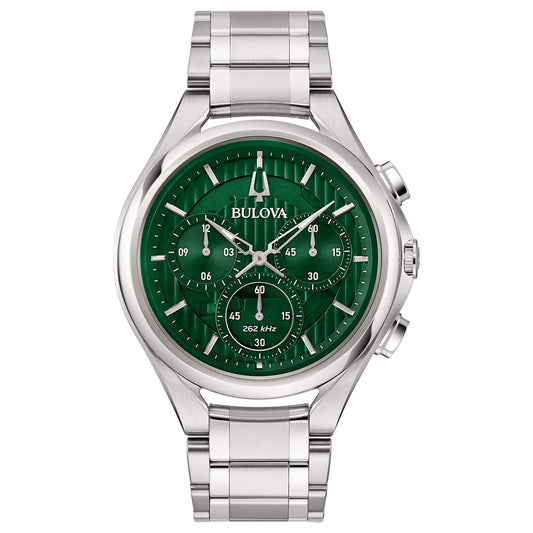 Orologio Bulova  Uomo Acciaio Curv Dress Cronografo Verde _96A297