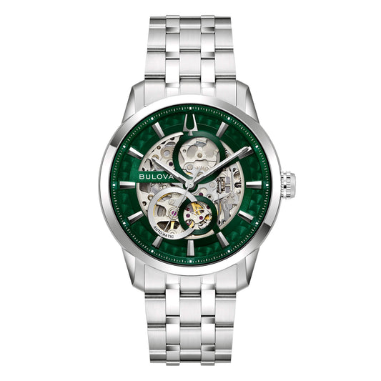 Orologio Bulova Uomo Sutton Skeleton Automatic Verde _96A329