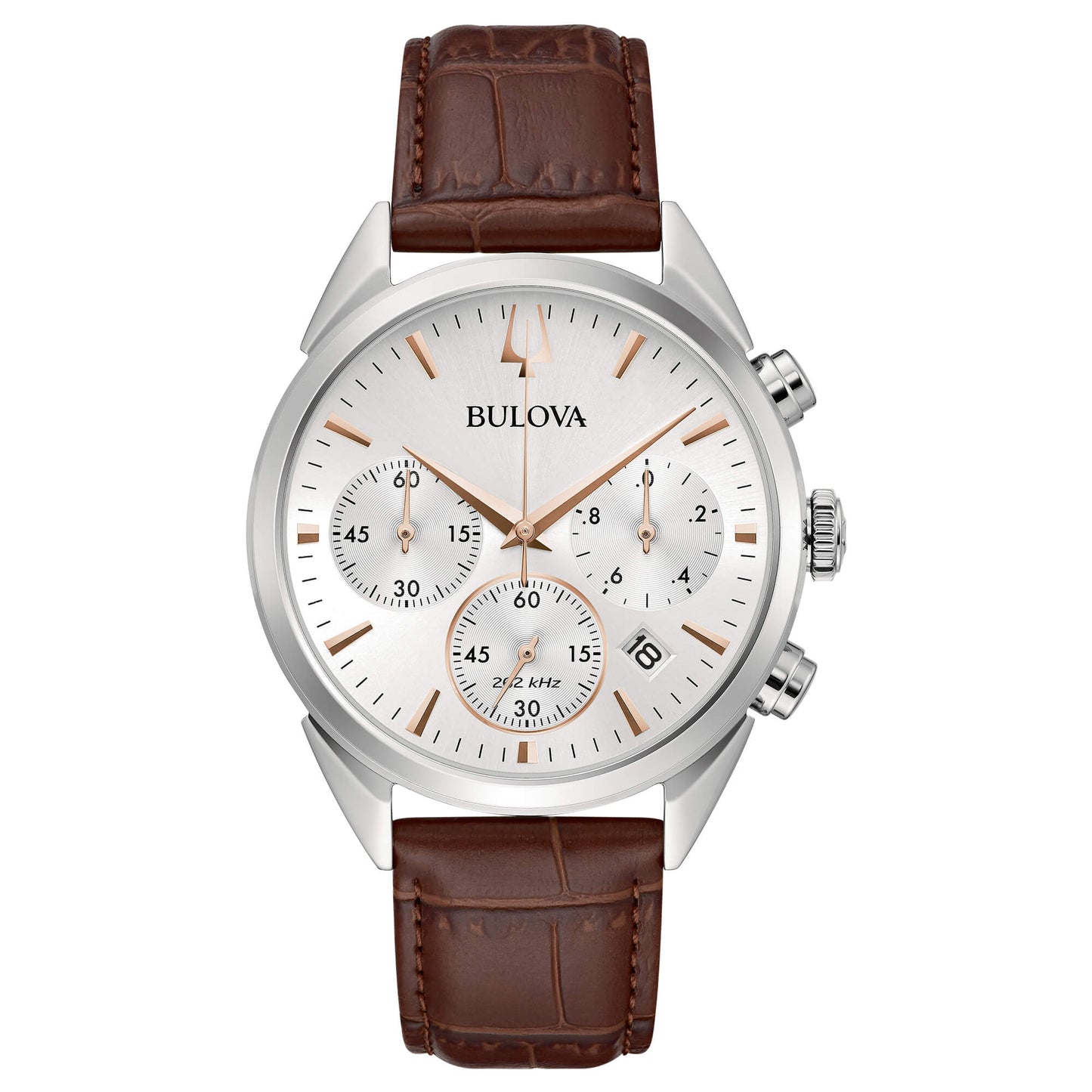 Orologio Bulova Uomo Crono High Precision -262kHz-Pelle Marrone _96B370