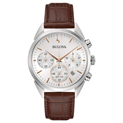 Orologio Bulova Uomo Crono High Precision -262kHz-Pelle Marrone _96B370