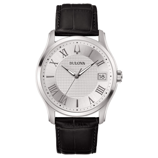 Orologio Bulova Classic Roman Uomo Pelle Nero _96A133
