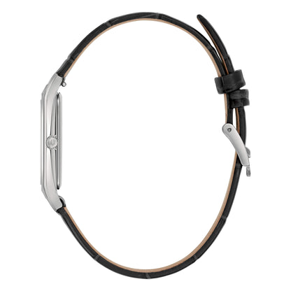 Orologio Bulova Uomo Acciaio Cinturino Pelle e Quadrante Nero _96B445