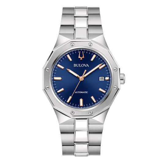 Orologio Bulova Octagon Automatic Uomo Acciaio Blue _96B463