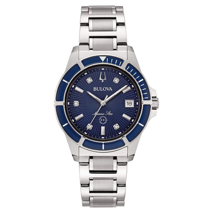 Bulova Damenuhr in Roségold, Silber, Perlmutt-Zifferblatt, Kristalle 98R281 