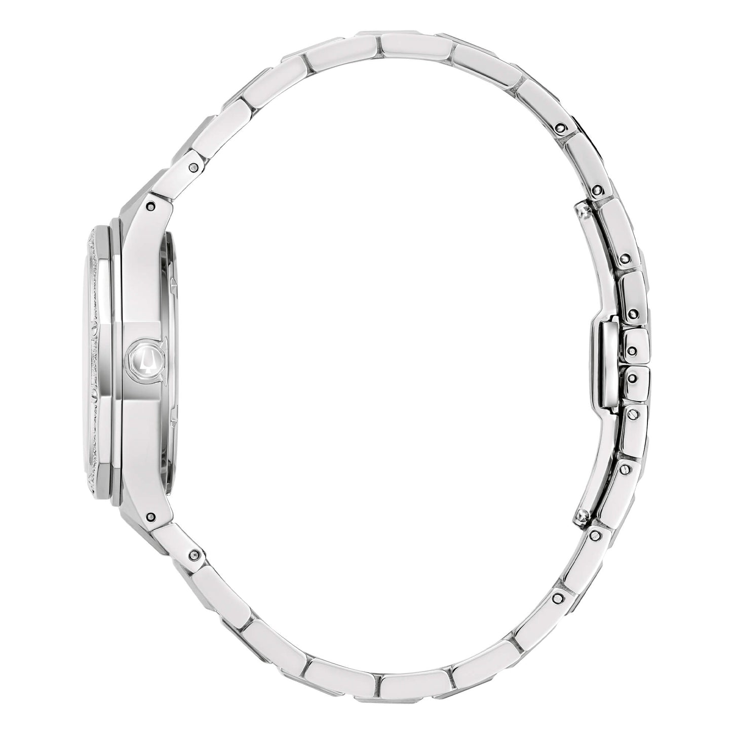 Orologio Bulova Donna Acciaio Madreperla Lunetta Cristalli _96R255