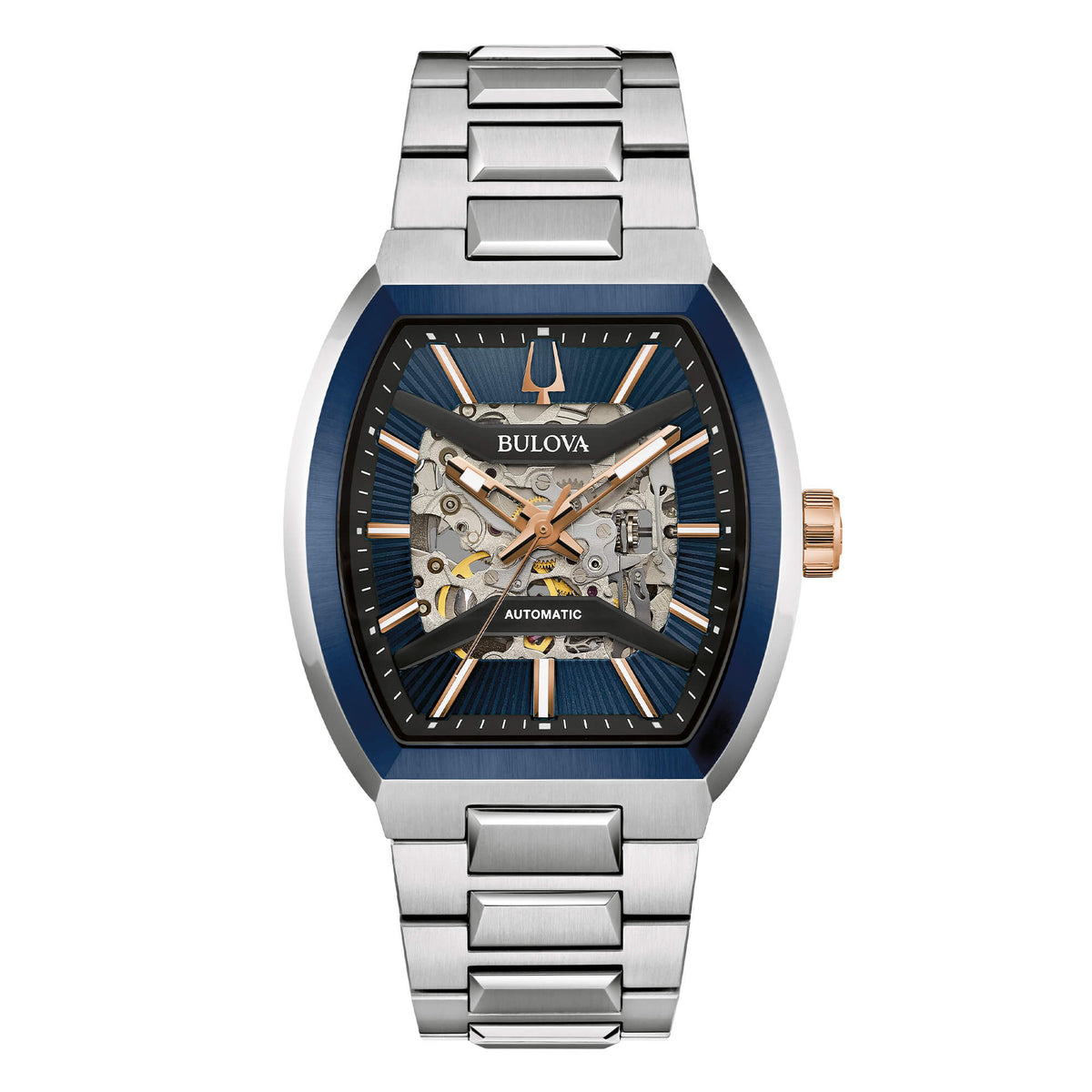 Orologio Bulova Uomo Maquina Automatico Blu _98A319