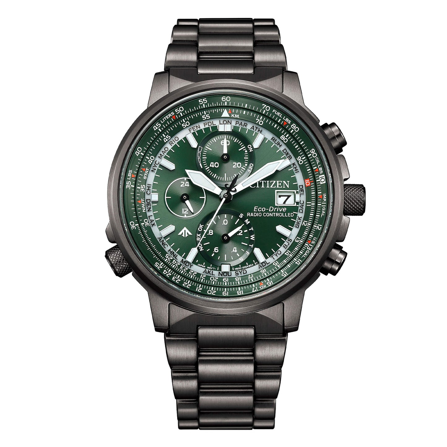 Orologio Citizen Uomo Promaster Crono Pilot Radio Controllato Eco-Drive Verde _AT8304-57W