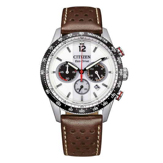 Orologio Citizen Racing Crono Eco-Drive Pelle Marrone _CA4714-04A