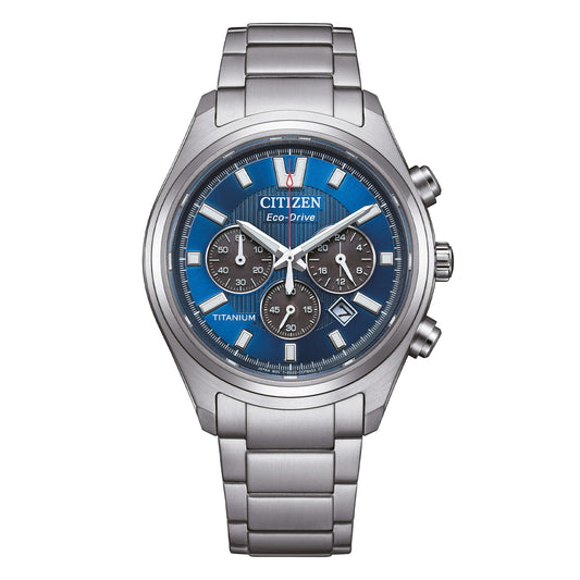 Orologio Uomo Citizen Titanio Eco Drive Crono Blu _CA4750-51L
