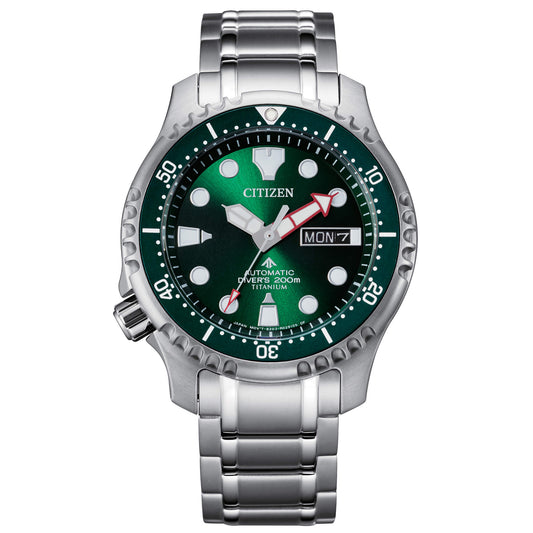 Orologio Uomo Citizen Titanio Automatico Diver's 200 m Quadrante Nero _NY0100-50X