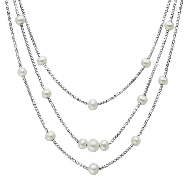 Collana Miluna Donna Argento 925 Multifilo Perle _PCL6626