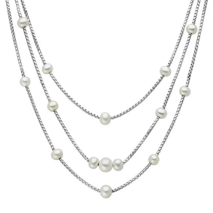 Collana Miluna Donna Argento 925 Multifilo Perle _PCL6626