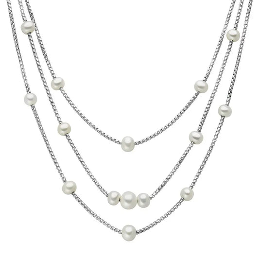 Collana Miluna Donna Argento 925 Multifilo Perle _PCL6626
