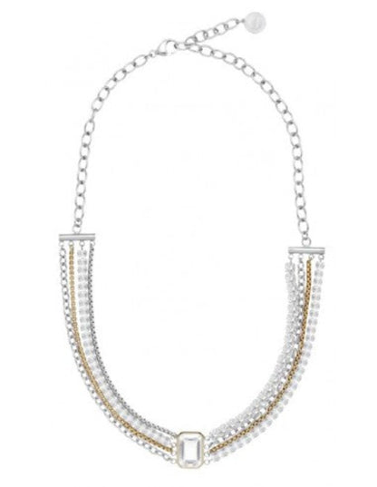 Collana Liu Jo Donna Acciaio Silver Bicolor Cristalli Vetro _LJ3091