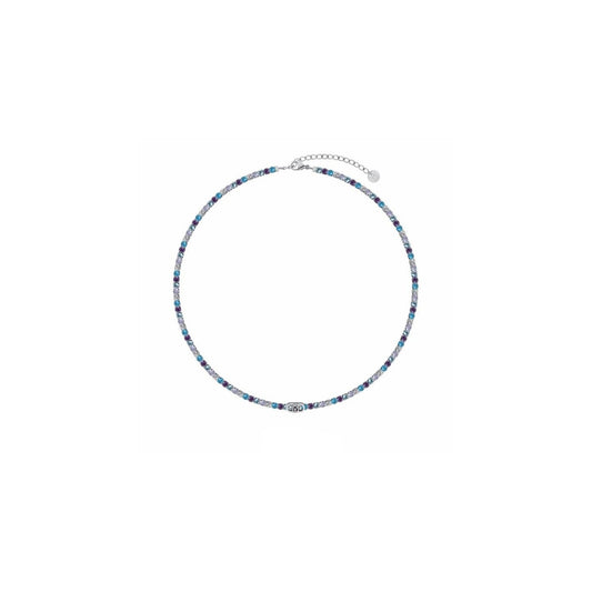 Collana Liu Jo Donna Acciaio Tennis Zirconi Nuance Blu _LJ3210