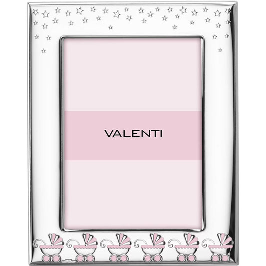 Cornice Portafoto Valenti Bambina Argento 999 Carrozzine Rosa _M73128 3L