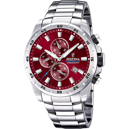 Orologio Festina Uomo Acciaio Timeless Chronograph Rosso Cinghia _F20463-5