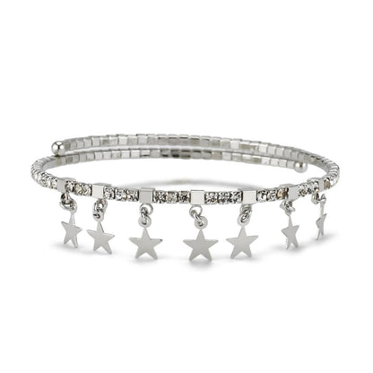 Bracciale Boccadamo MYA Donna Acciaio Tennis Rigido Cristalli Bianchi Stelle _ JJ/BR34