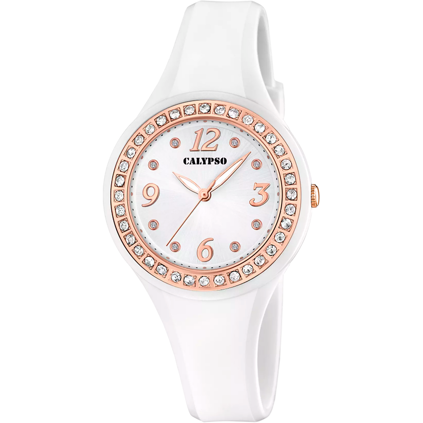 Orologio CALYPSO Trendy Donna Acciaio Tempo Cinturino Gomma Bianco _K5567-B