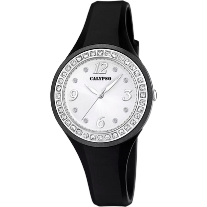 CALYPSO Damen - Kinder Digitaluhr mit schwarzem Kautschukarmband _K5617-6 