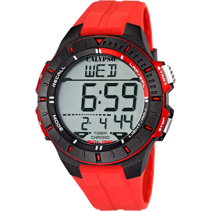 CALYPSO Herren Analog-Digital Uhr mit Polycarbonatgehäuse und blauem Armband _K5854-1 