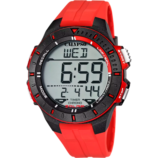 CALYPSO Herren Analog-Digital Uhr mit Polycarbonatgehäuse und blauem Armband _K5854-1 