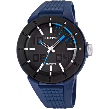 Orologio CALYPSO STREET STYLE Uomo Analogico Gomma Nero Blu _K5629-3