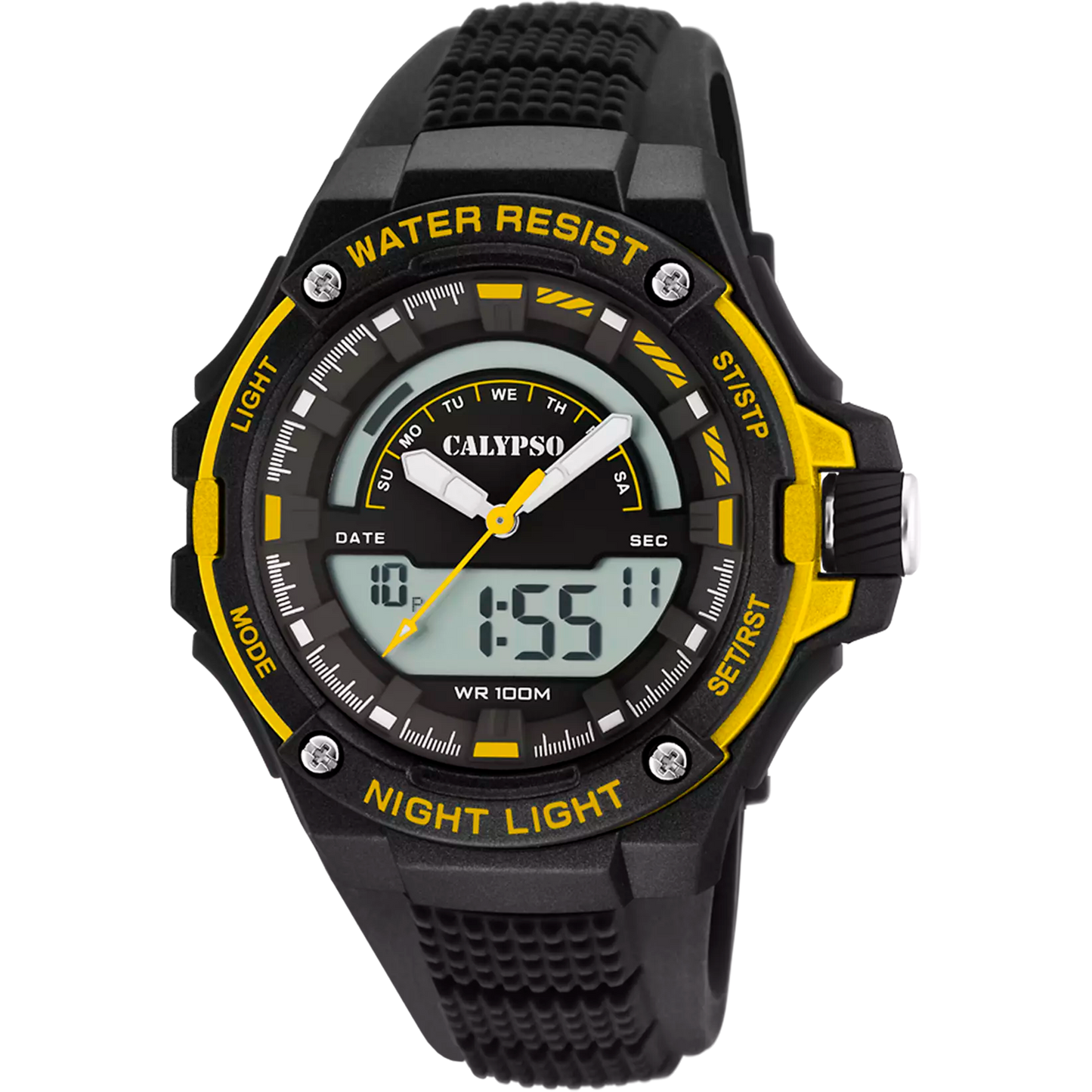 Orologio CALYPSO Flash Time Uomo Analogico-Digitale Gomma Nero Oro _K5768-4