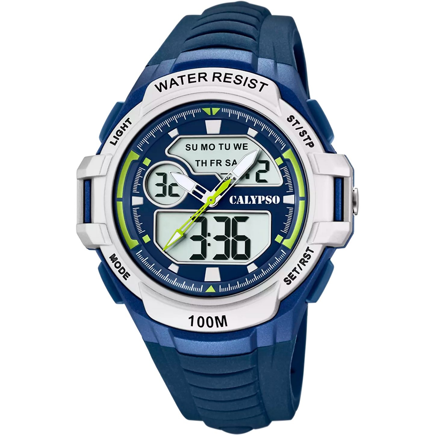 Orologio CALYPSO Flash Time Uomo Analogico-Digitale Gomma Blu Argento _K5770-3