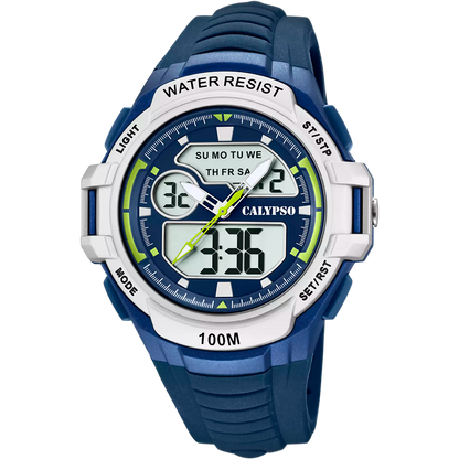 Orologio CALYPSO Flash Time Uomo Analogico-Digitale Gomma Blu Argento _K5770-3