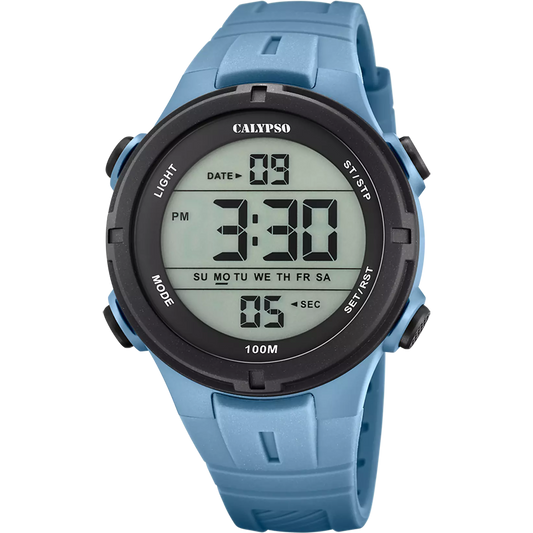 Orologio CALYPSO COLOUR SPLASH Uomo Digitale Gomma Azzurro Grigio _K5837-1