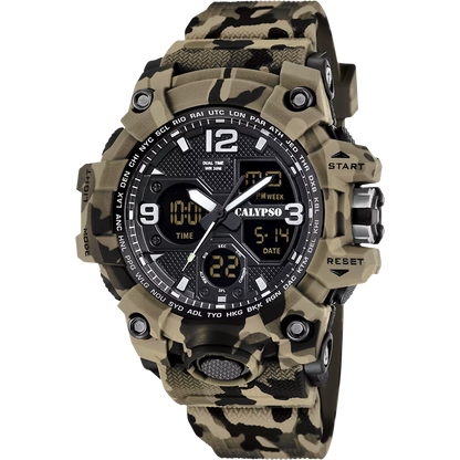 Orologio CALYPSO X-TREM Uomo Digitale Gomma Mimetico _K5855-1