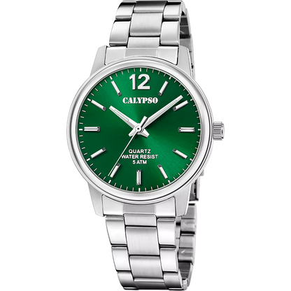 Orologio CALYPSO Basic Uomo Acciaio Solo Tempo Verde _K5864-5
