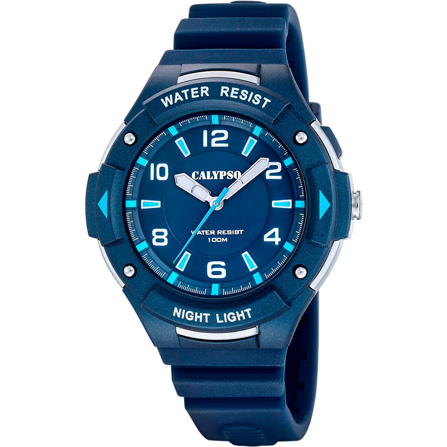 CALYPSO Herren Analog-Digital Uhr mit Polycarbonatgehäuse und blauem Armband _K5854-1 