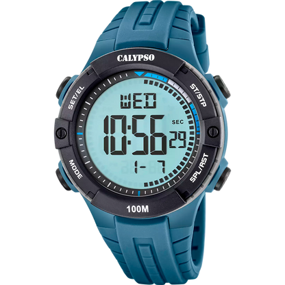 Orologio CALYPSO Flash Time Uomo Digitale Gomma Azzurro _K5884-1