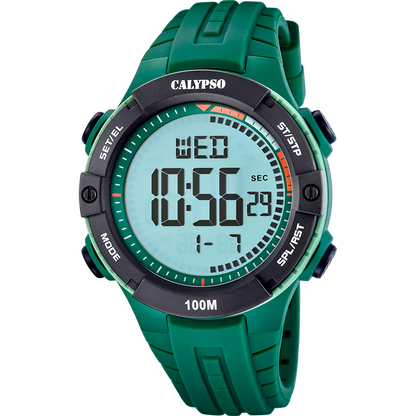 CALYPSO Herren Analog-Digital Uhr mit Polycarbonatgehäuse und blauem Armband _K5854-1 