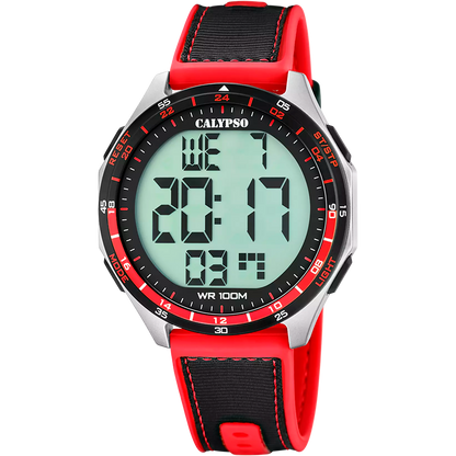 CALYPSO Herren Analog-Digital Uhr mit Polycarbonatgehäuse und blauem Armband _K5854-1 