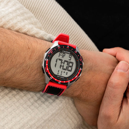 CALYPSO Herren Analog-Digital Uhr mit Polycarbonatgehäuse und blauem Armband _K5854-1 