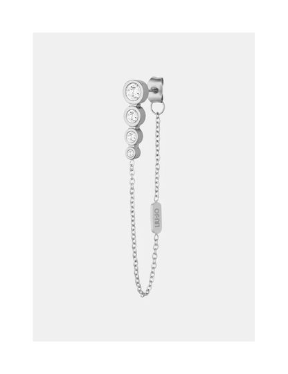 Orecchini LIU JO Donna Acciaio Silver Pendenti Catenina Cristalli _LJ2994