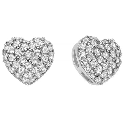Orecchini Miluna Donna Argento 925 A Lobo Cuore Pavé Topazi Bianchi _ERD3110