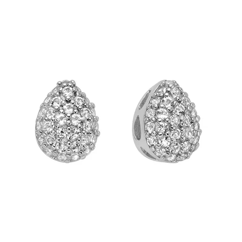Orecchini Miluna Donna Argento 925 A Lobo Goccia Pavé Topazi Bianchi _ERD3114