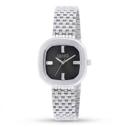Orologio Liu Jo Chains Elison Donna Acciaio Silver Quadr. Nero _TLJ2775